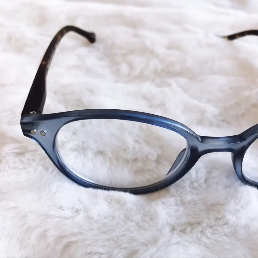Kaylee Blue Classic Round Reader Glasses